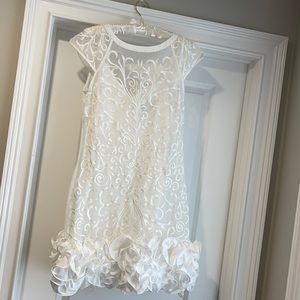 GUESS White Ruffle Dress